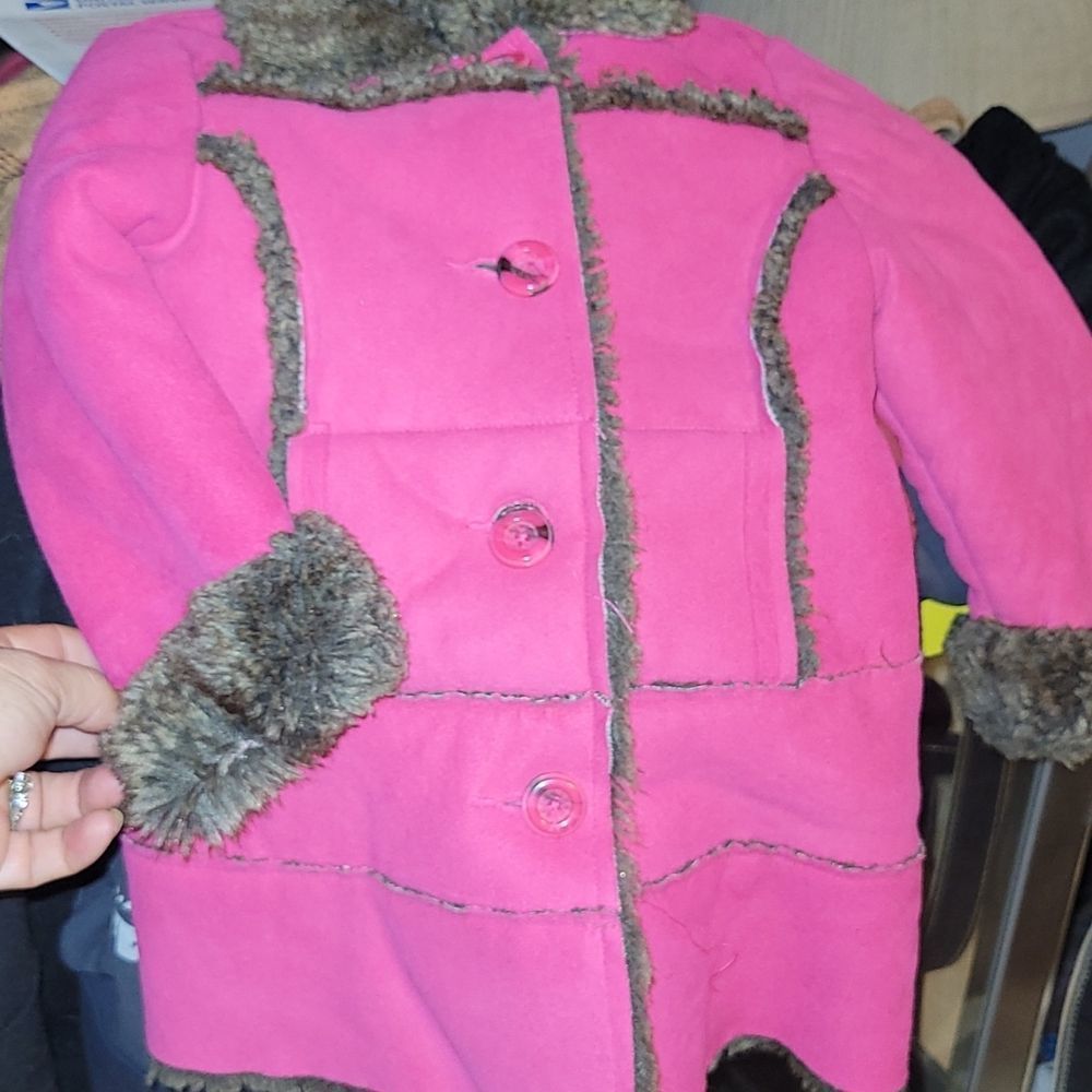 Place est 89 Faux Suede & Fur Coat